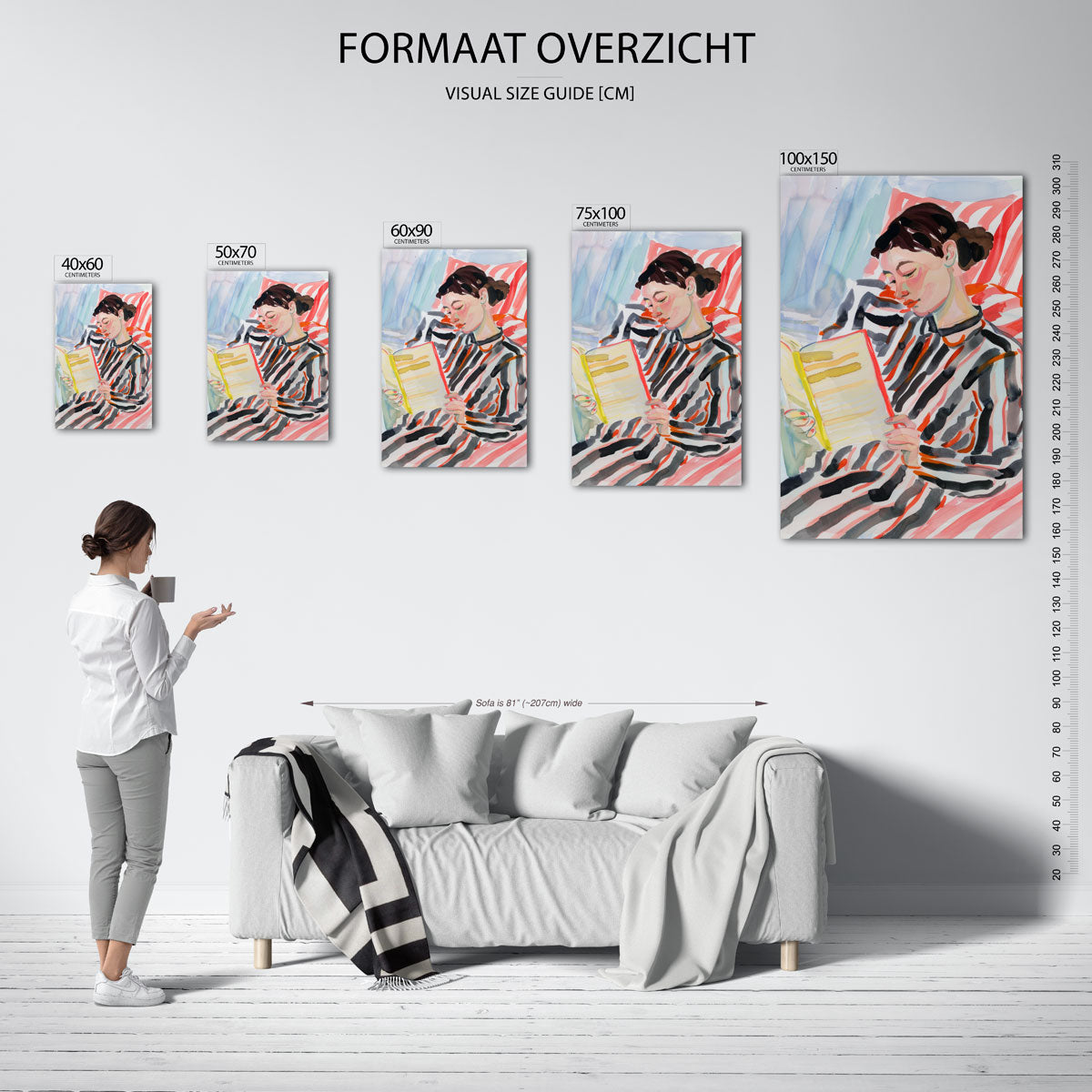 Lezende vrouw Kunstwerk