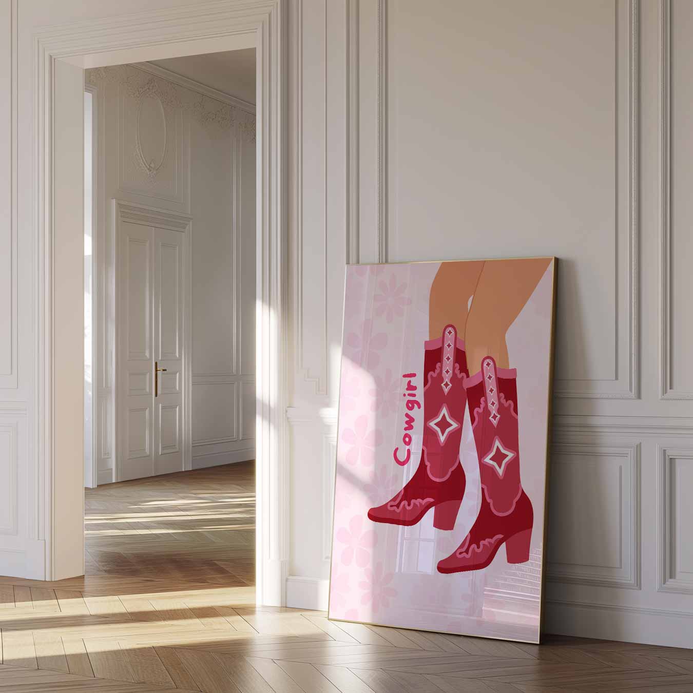 Stoere Cowgirl Boots Poster-WallArtistic