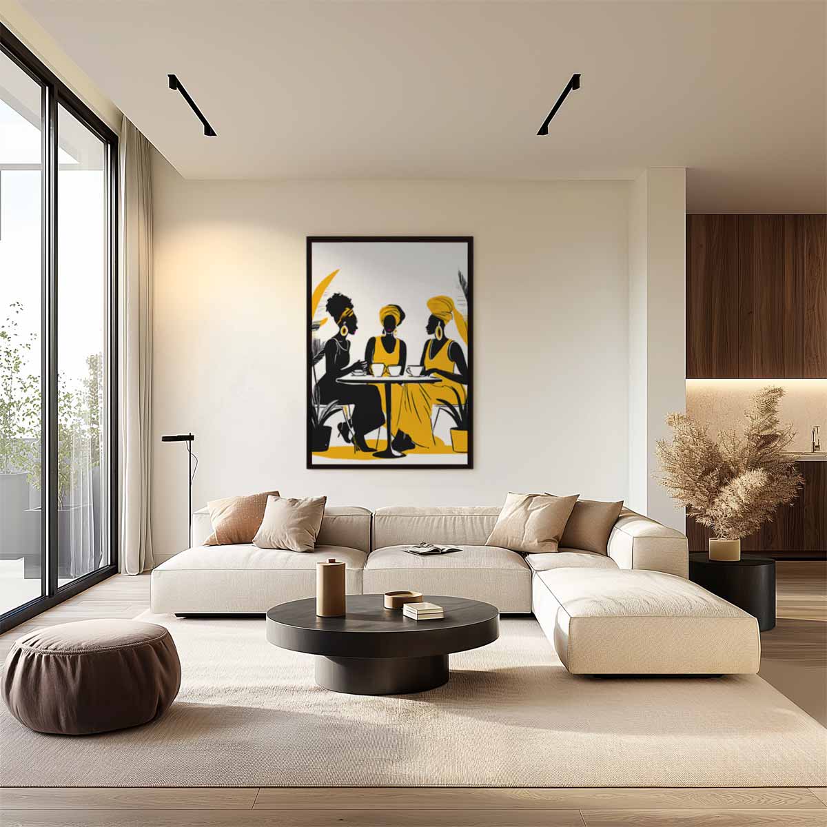 Gezellig Terras Tafereel Kunstwerk-canvas-dibond-plexiglas-wanddecoratie-WallArtistic