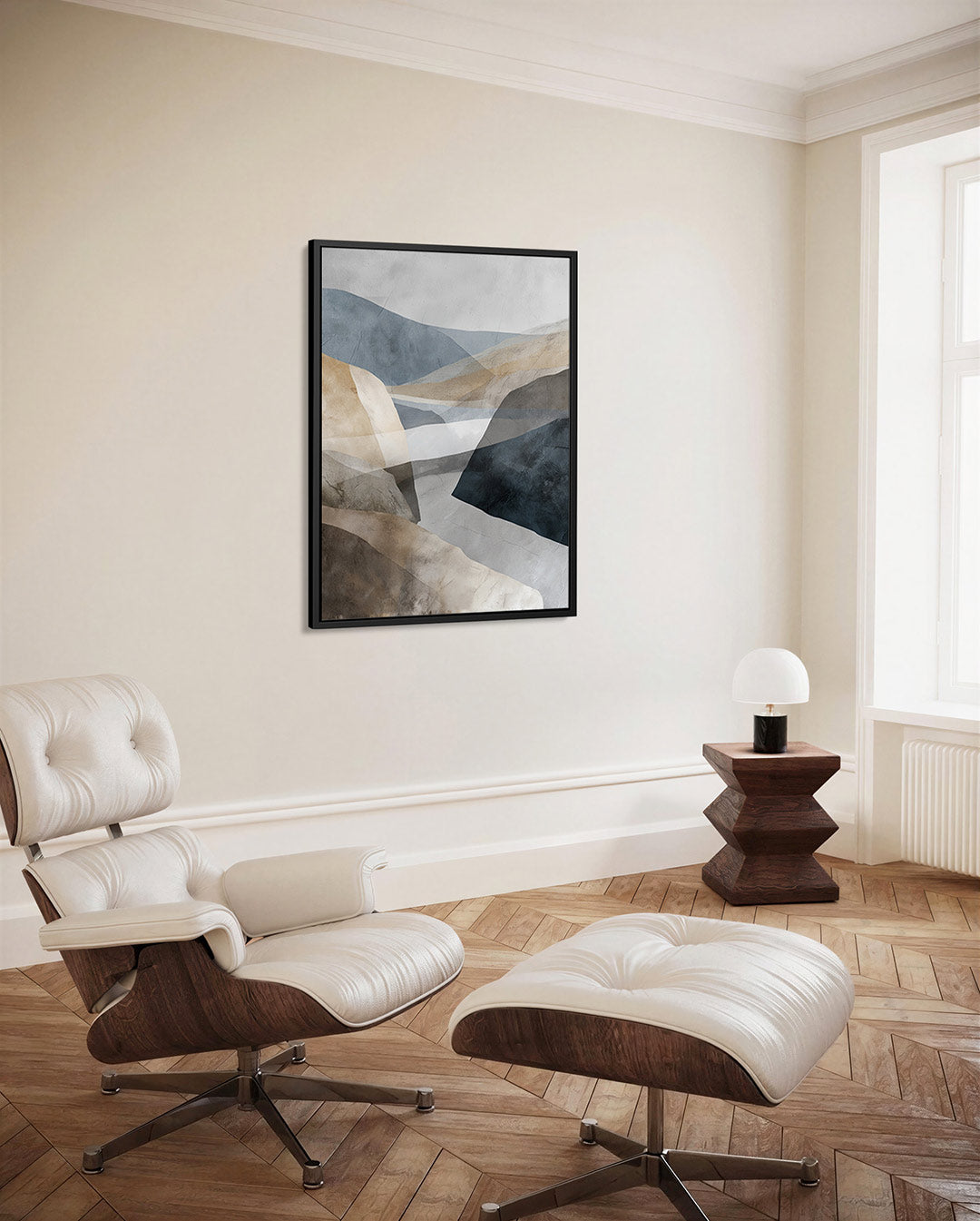 Gelaagde landschap vormen Kunstwerk