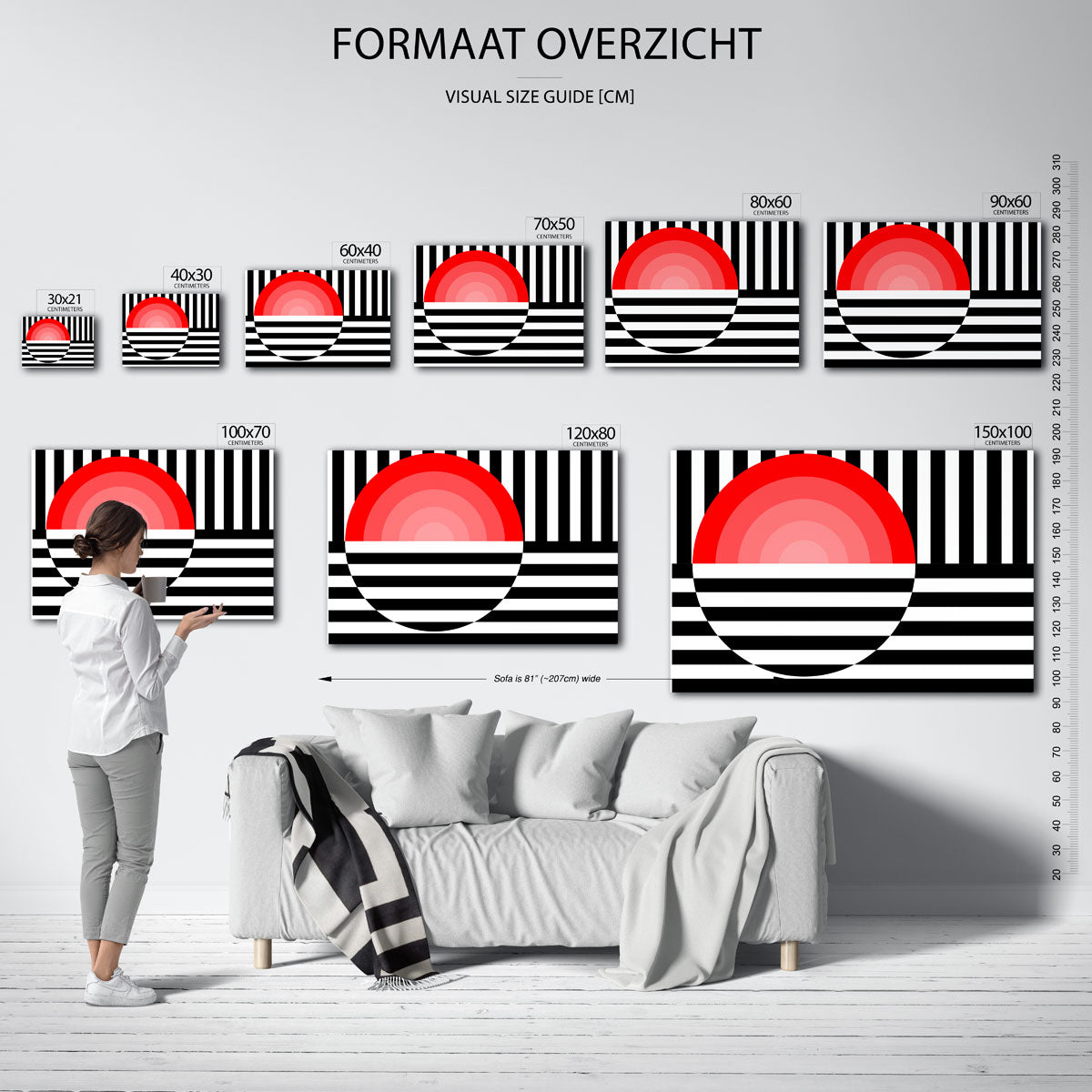 Lijnen en cirkel Poster