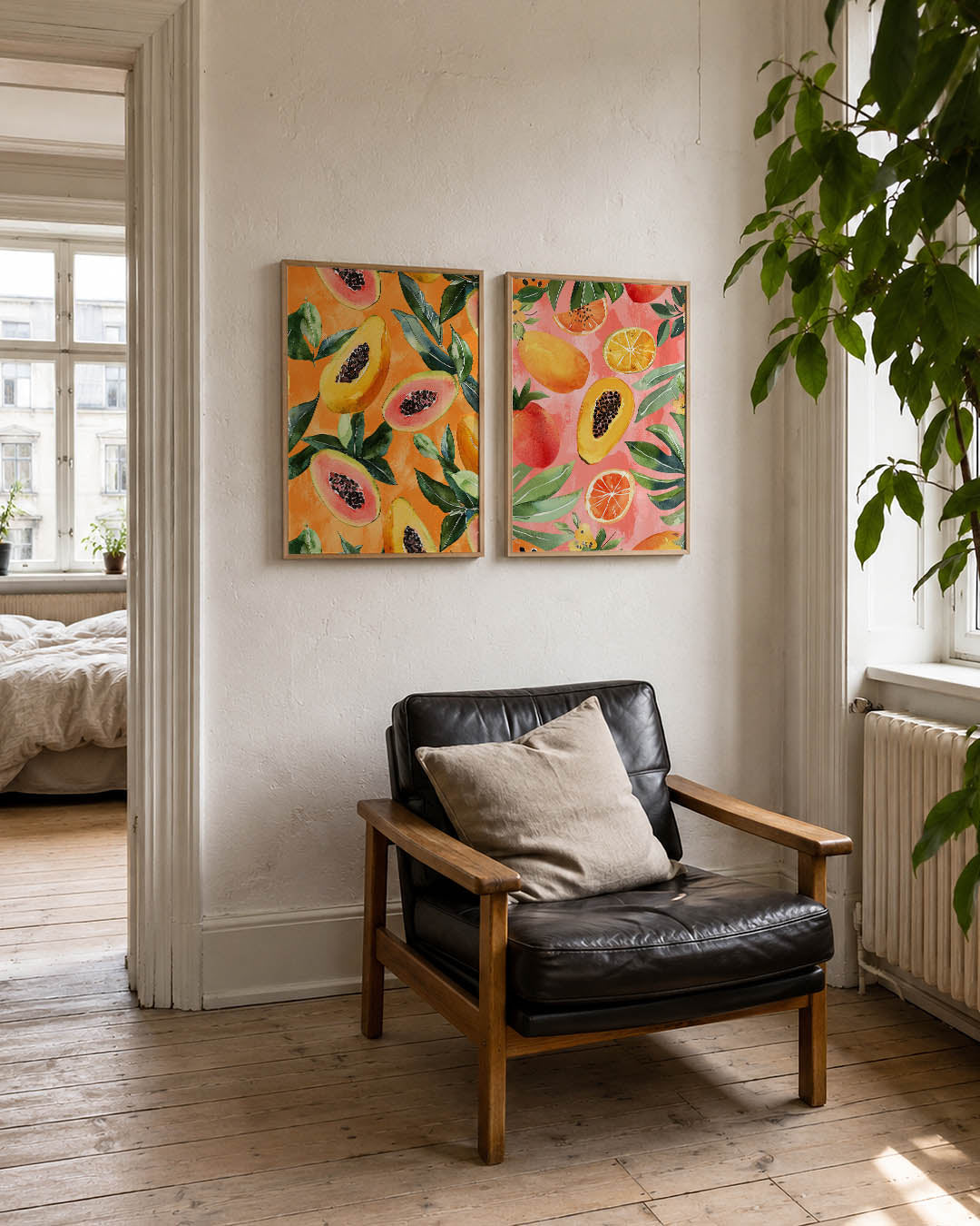 Fruitige kleurvlakken Posterset