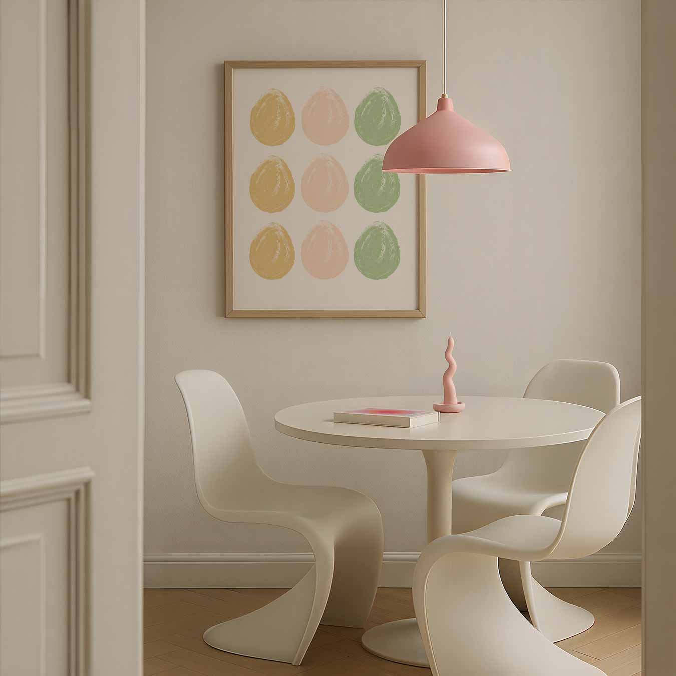 Vrolijke Pastel Dot Art Poster-WallArtistic