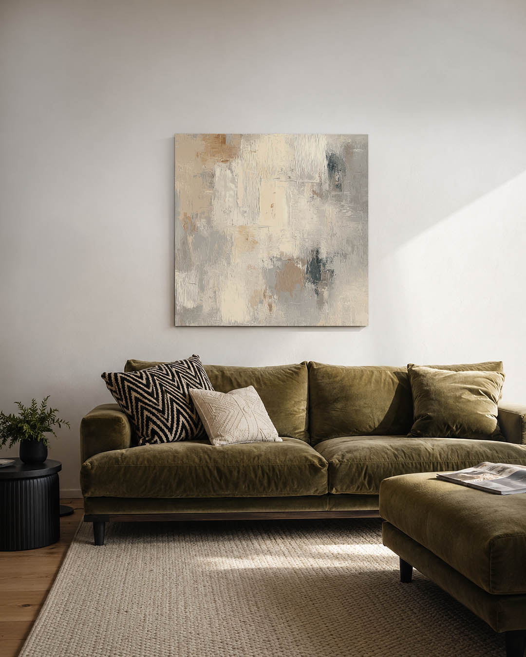 Neutrale kleurencompositie Kunstwerk