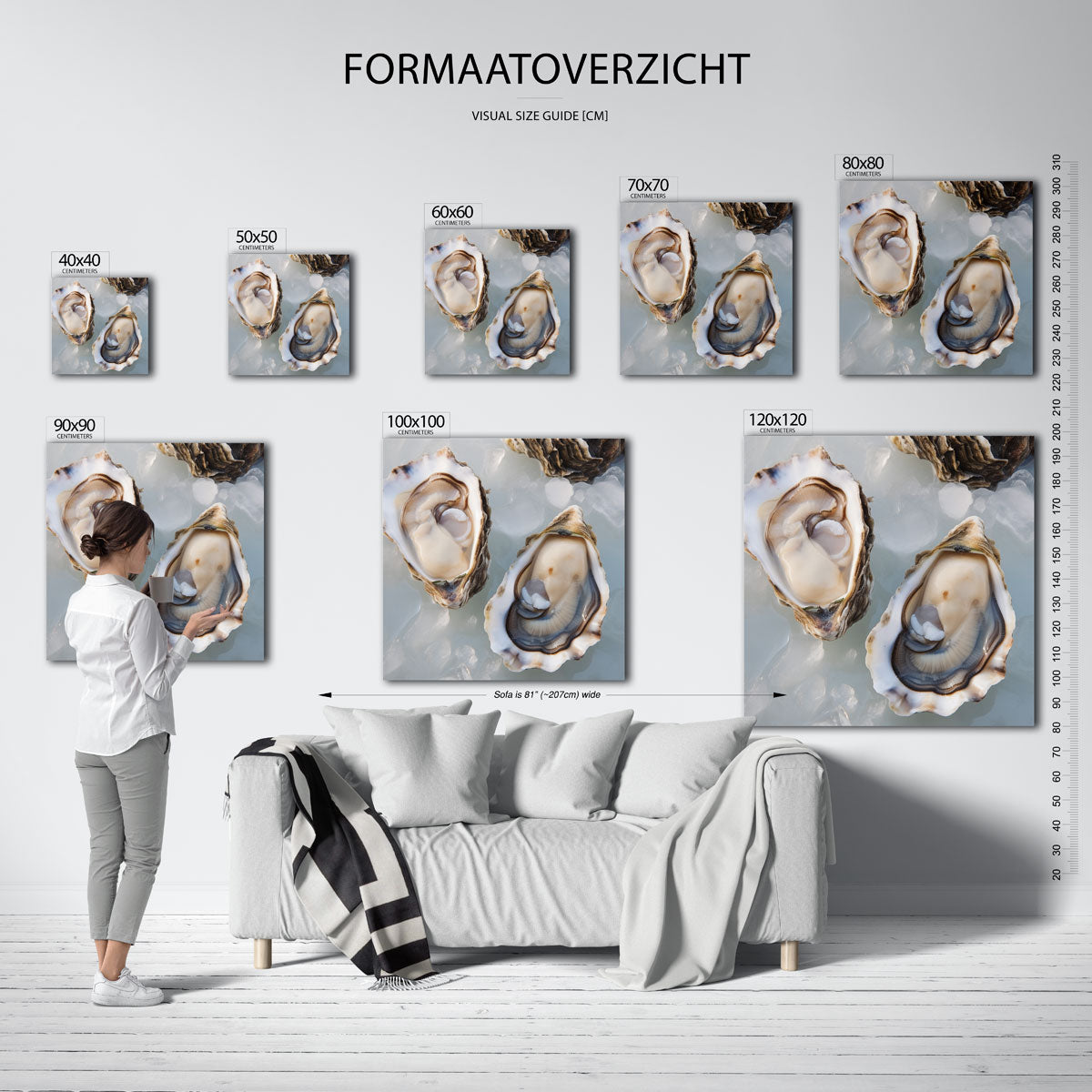 Open oesters op ijs Poster