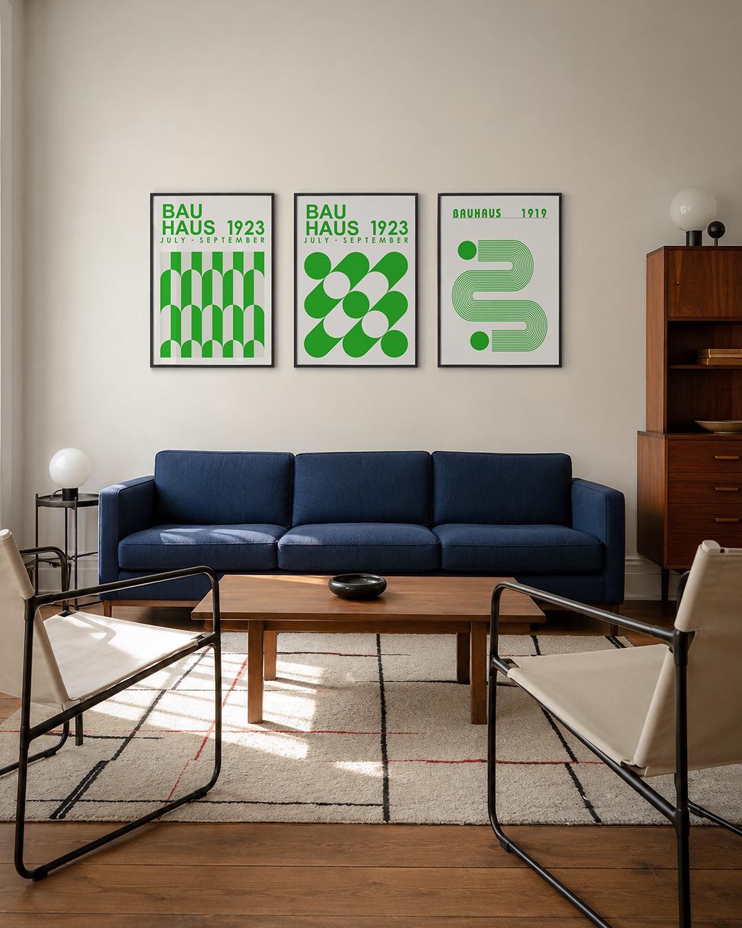 Groene lijnenritme Posterset