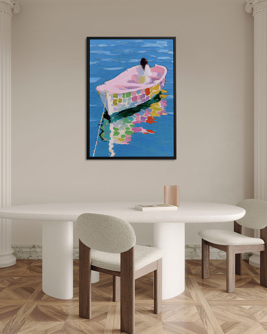 Kleurrijke boot Kunstwerk