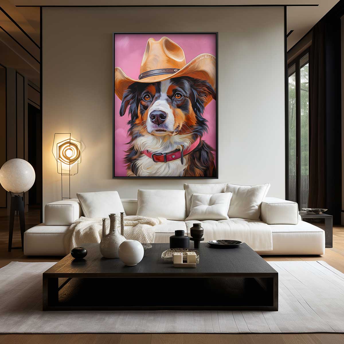 Tough Dog Cowboy on Pink Artwork