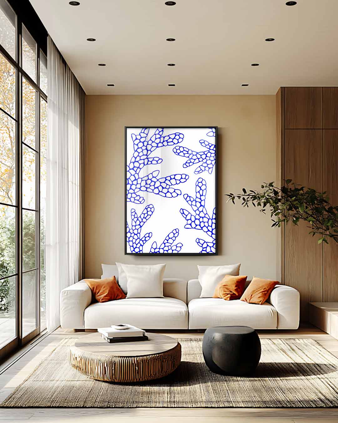 Blauwe Koraaldroom Poster Kunstwerk-canvas-dibond-plexiglas-wanddecoratie-WallArtistic