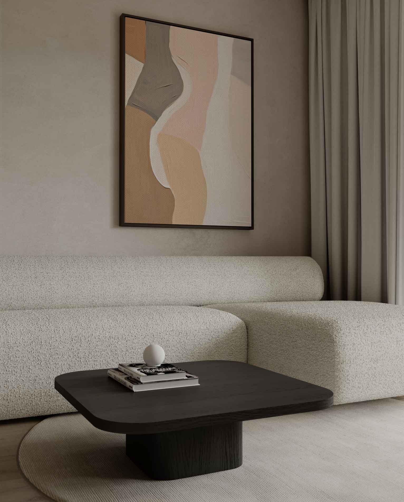 Abstracte Vormen in Zachte Tinten Kunstwerk-canvas-dibond-plexiglas-wanddecoratie-WallArtistic