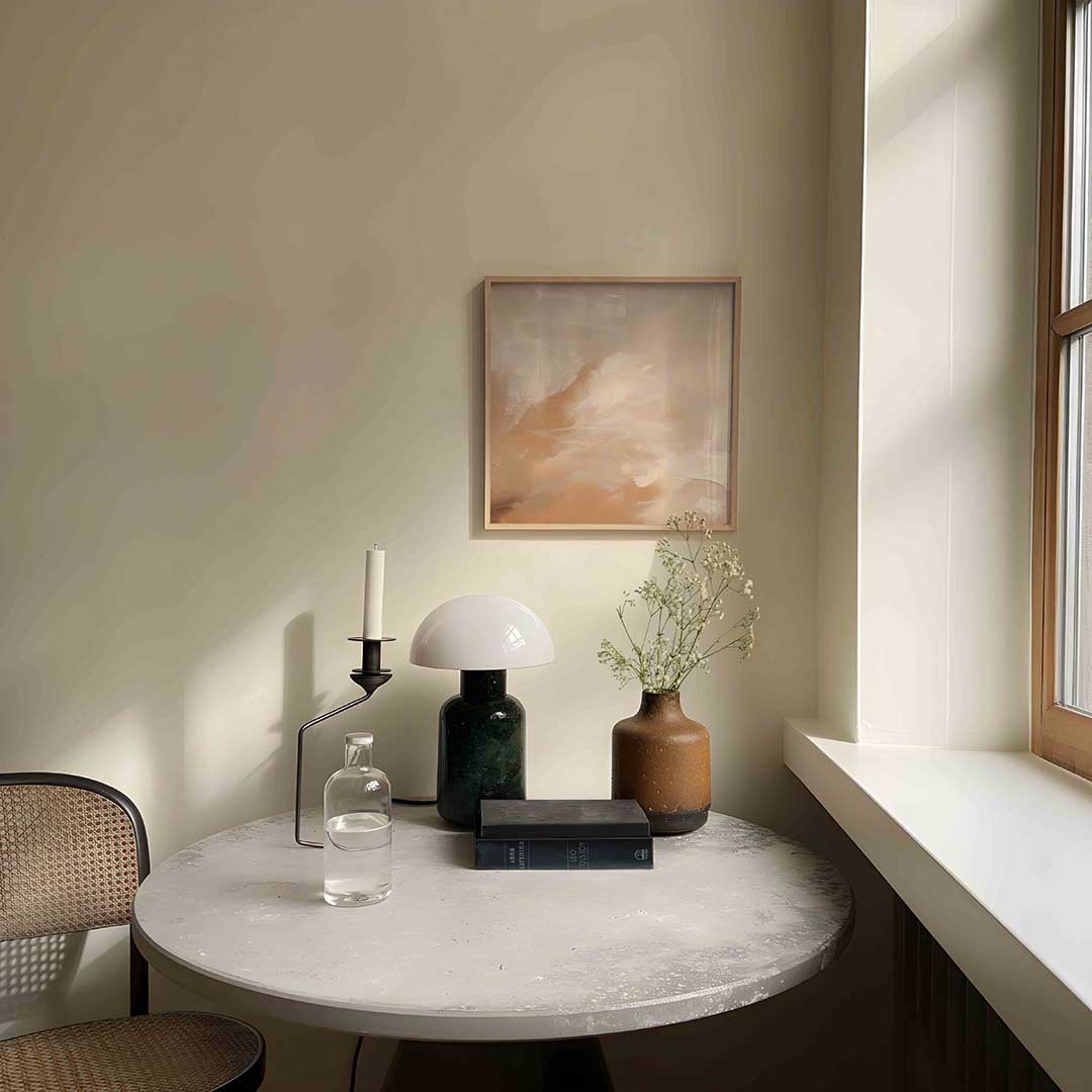 Abstracte beige en witte Poster