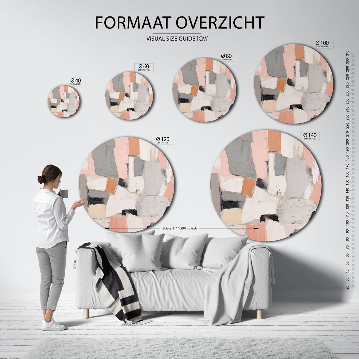 Abstracte vormen Muurcirkel