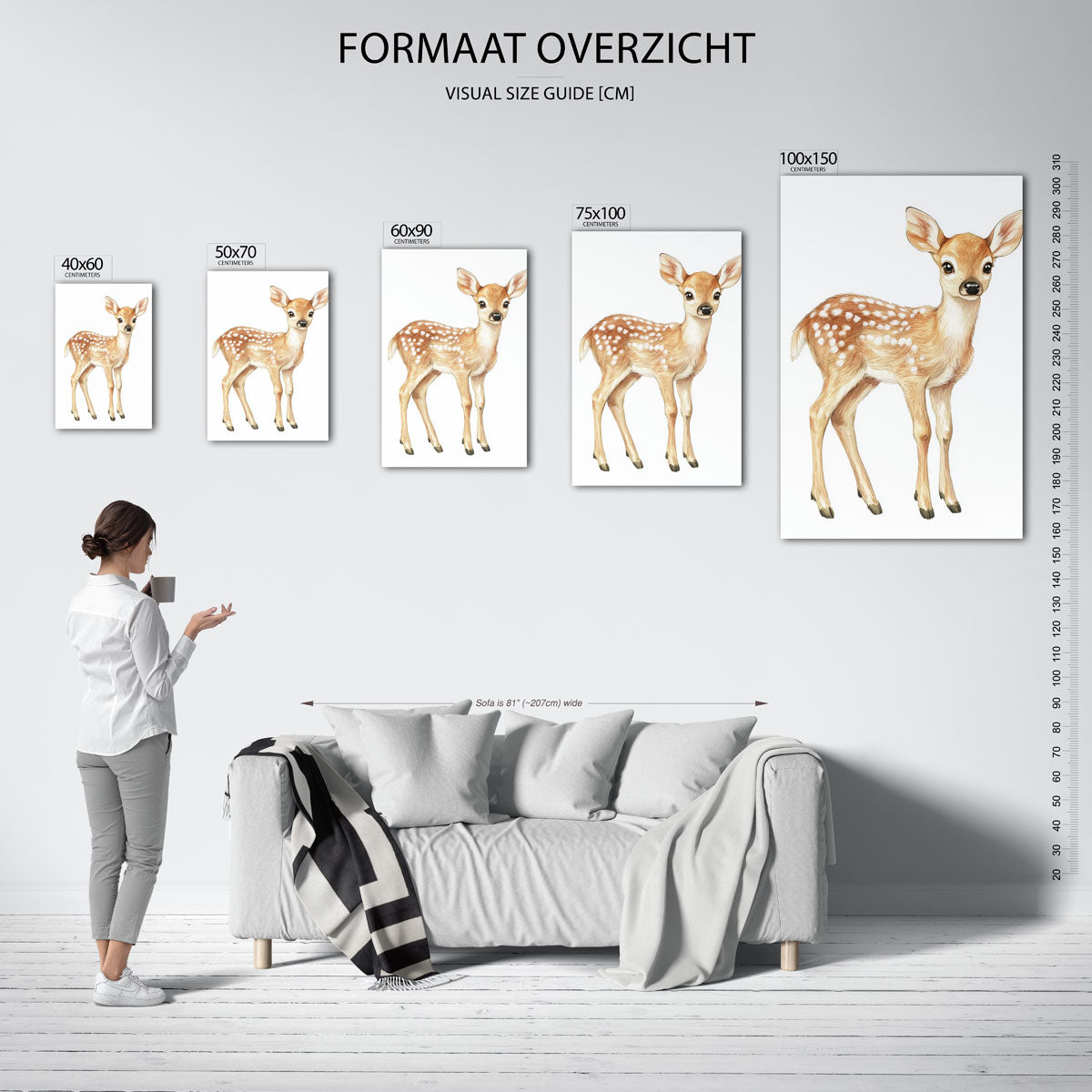 Schattig hertenkalf Kunstwerk
