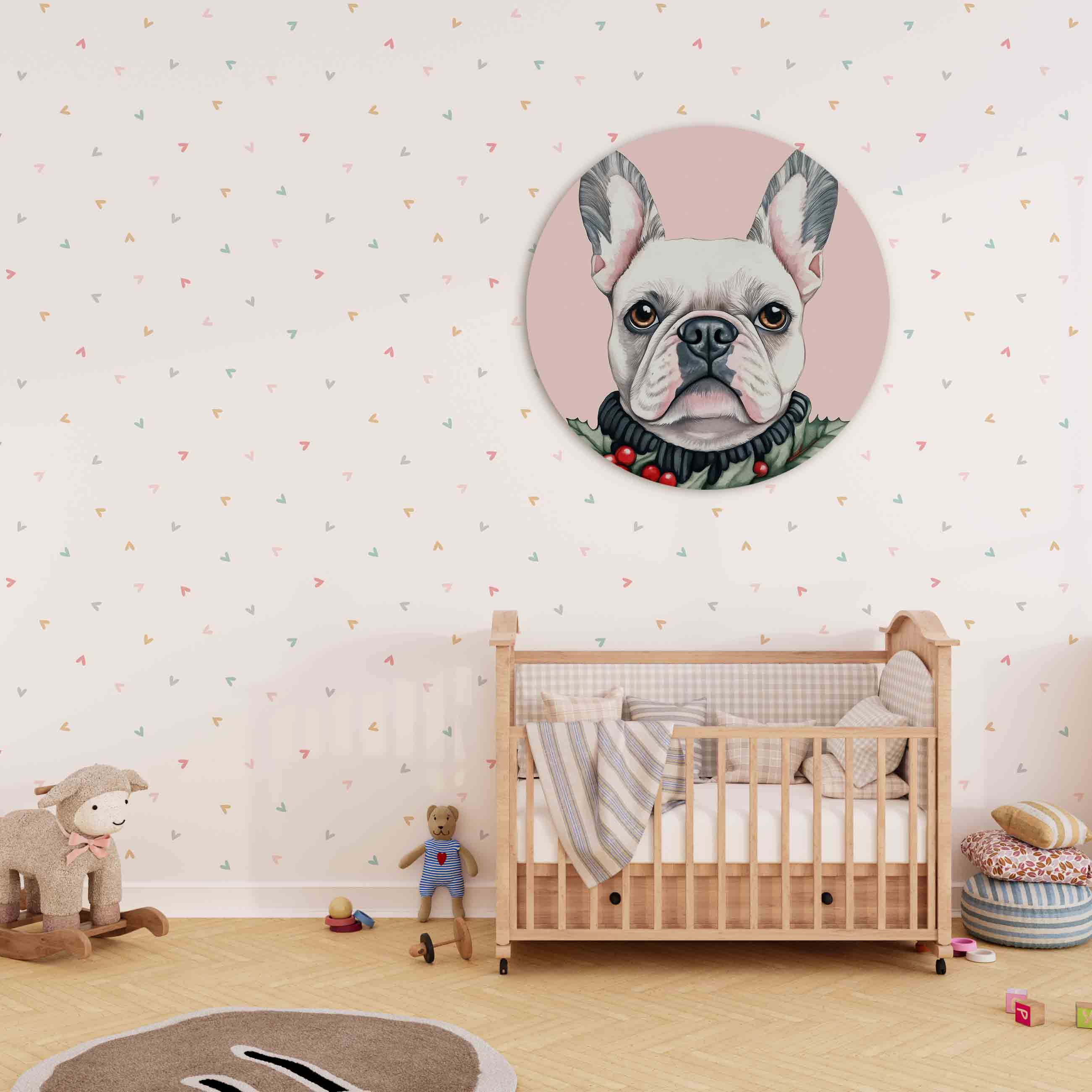 Franse bulldog Muurcirkel