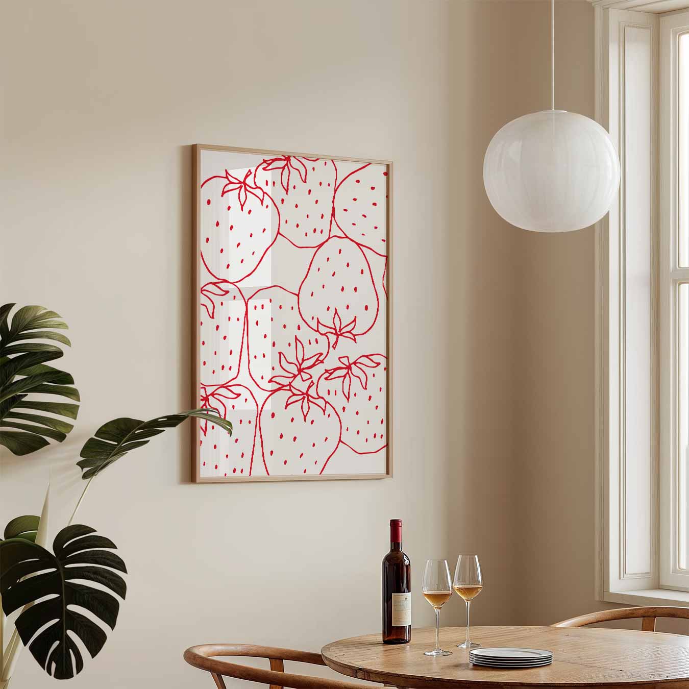 Frisse Aardbeientekening Poster-WallArtistic