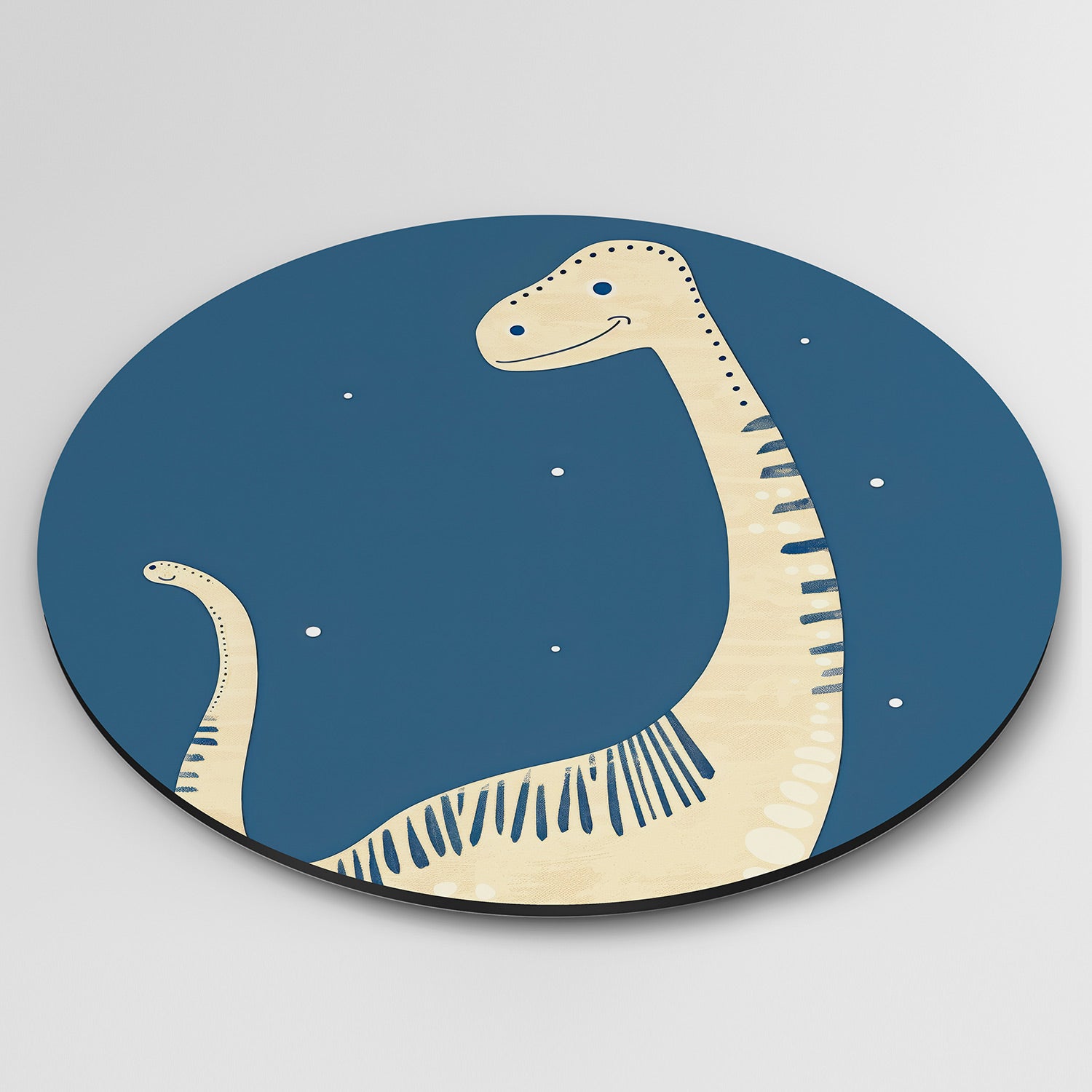 Dinosaurus op blauwe achtergrond Muurcirkel