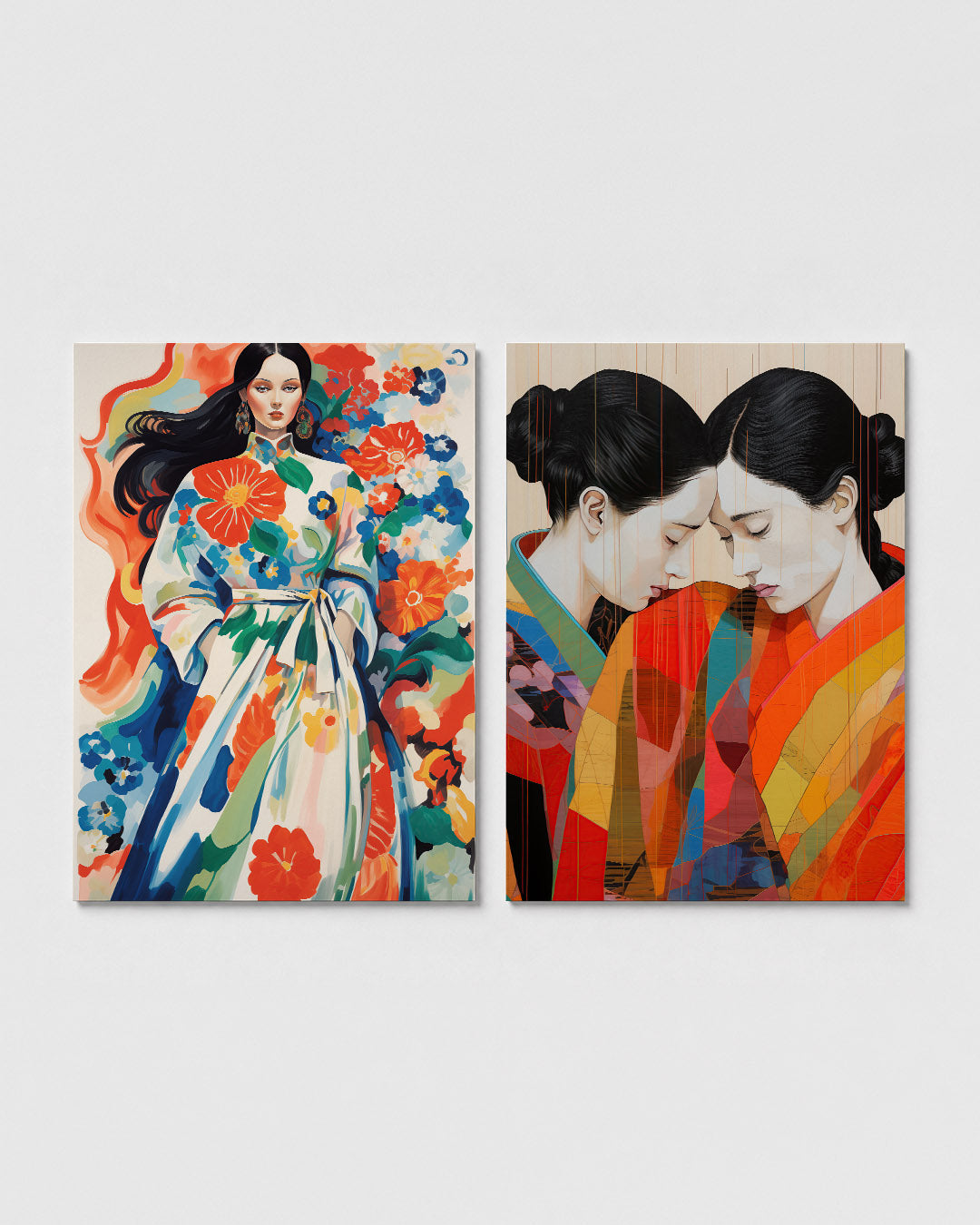 Bloemen en vormen Posterset