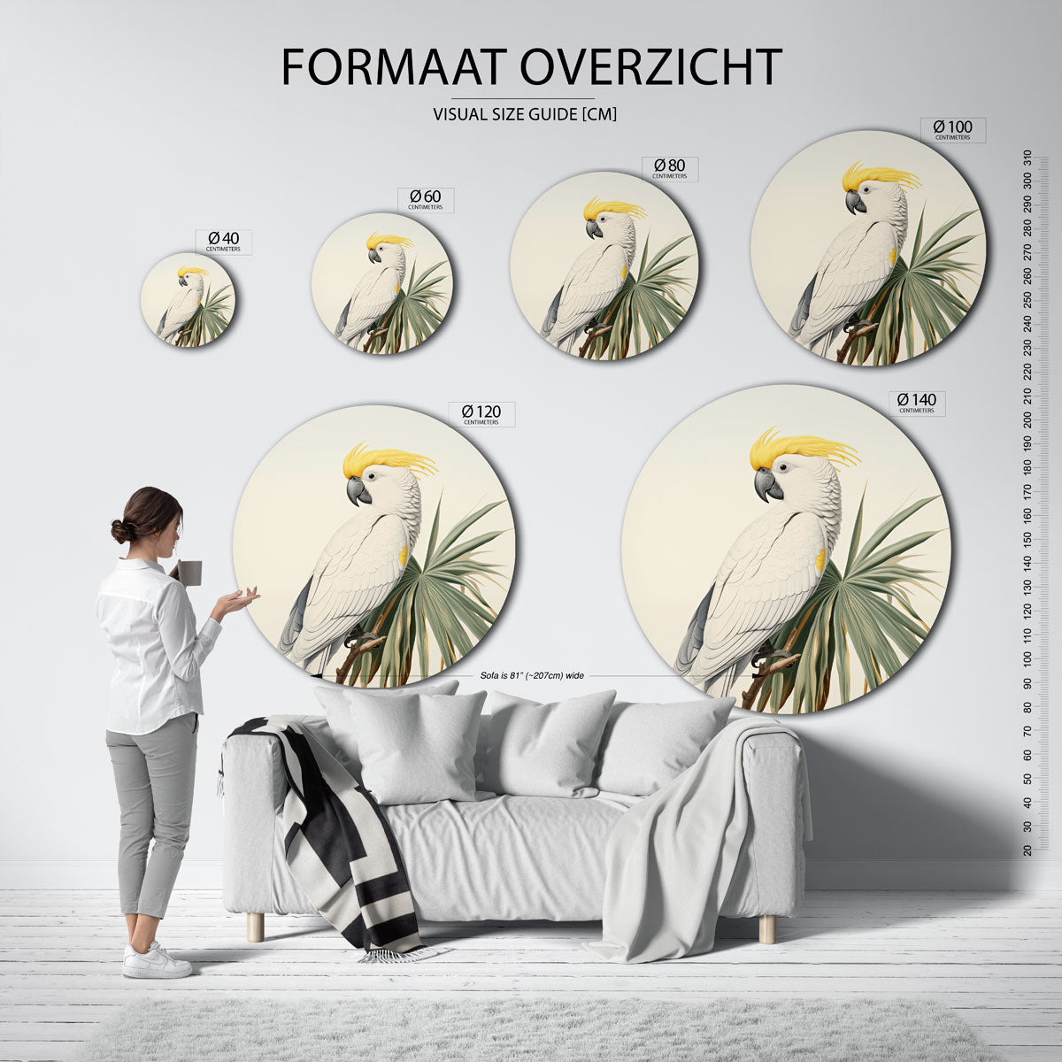 Witte kaketoe Muurcirkel