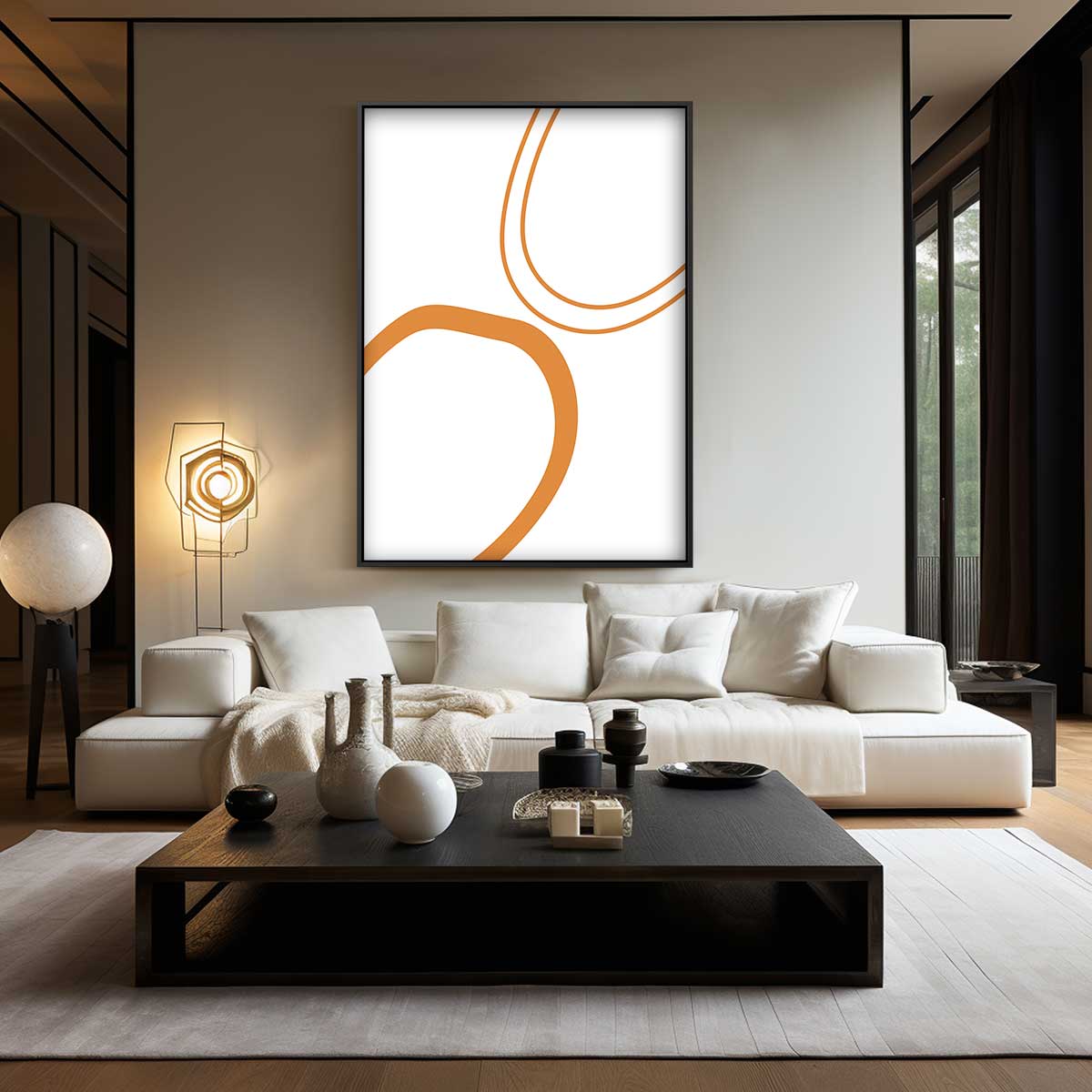 Organische Oranjeronde Vormen Kunstwerk-canvas-dibond-plexiglas-wanddecoratie-WallArtistic