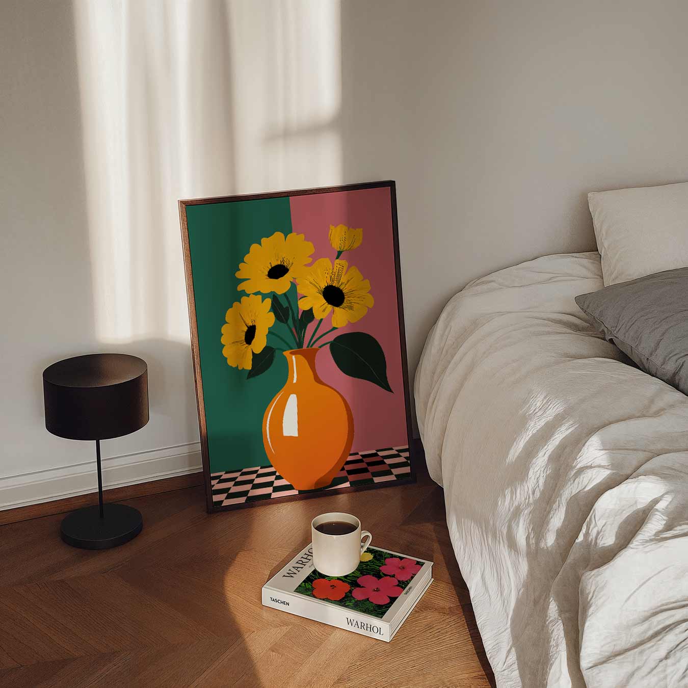 Bloemenpracht in Oranje Vaas Poster-WallArtistic