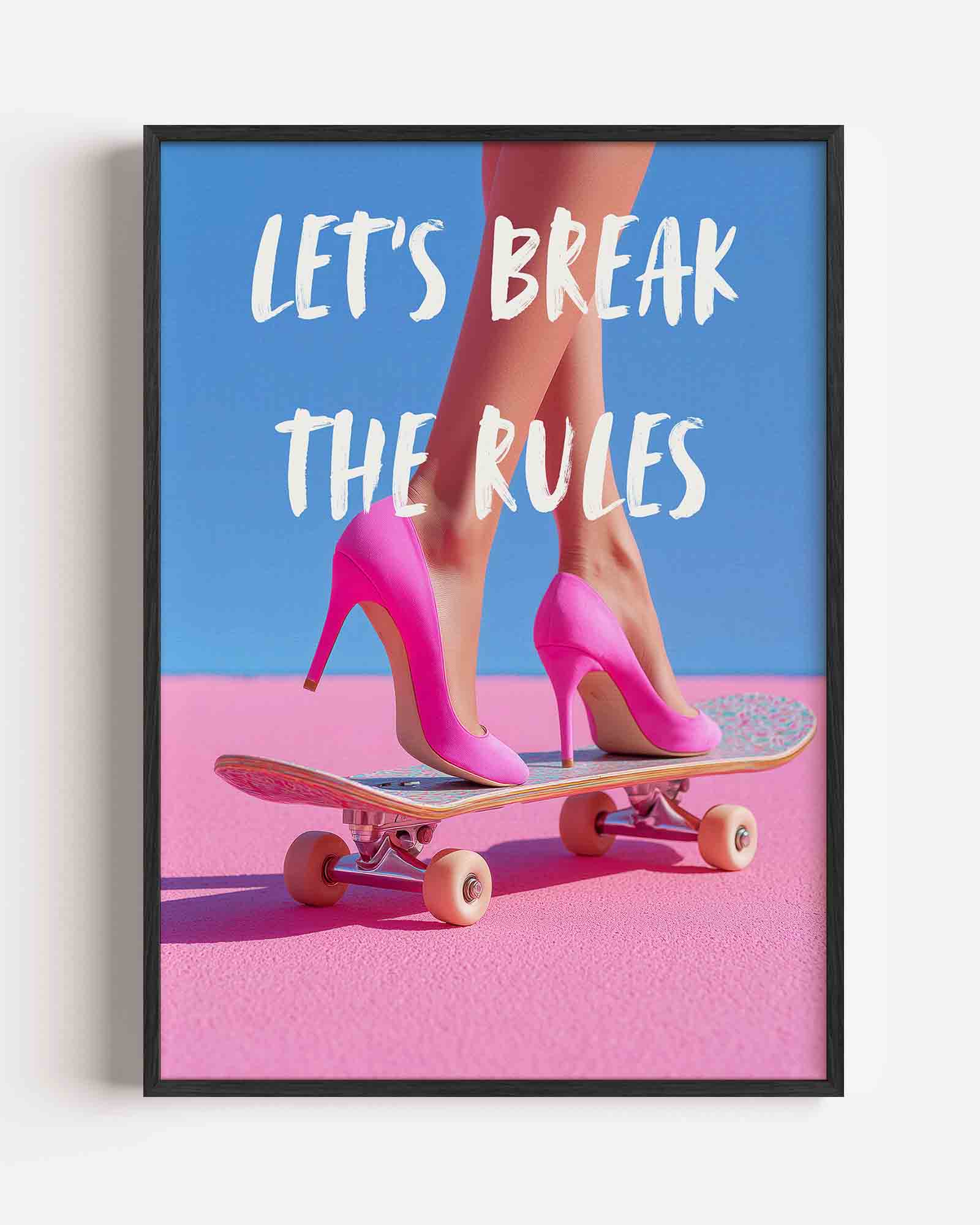 Skateboard en hakken Poster