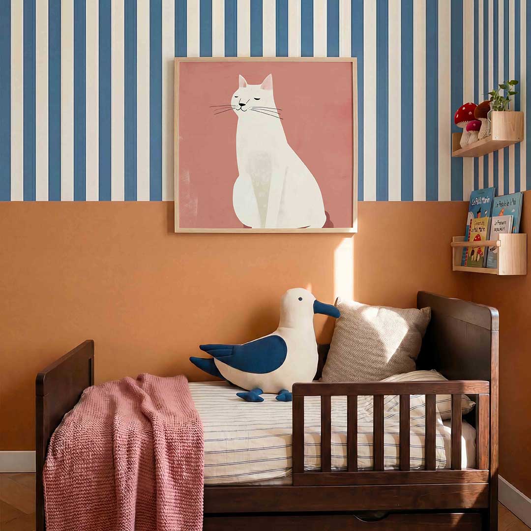 Witte kat Poster