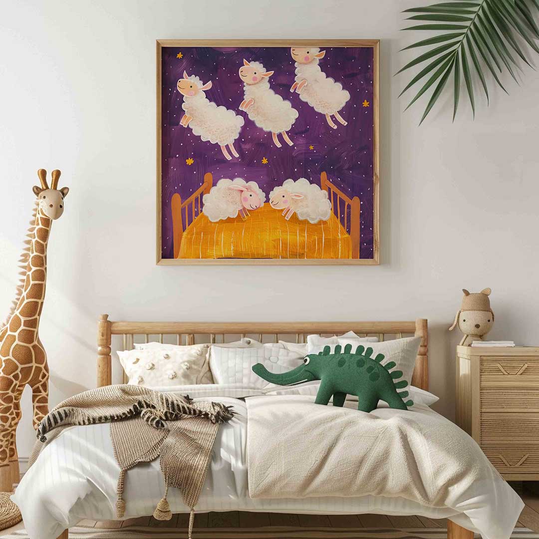 Schapen en bed Poster