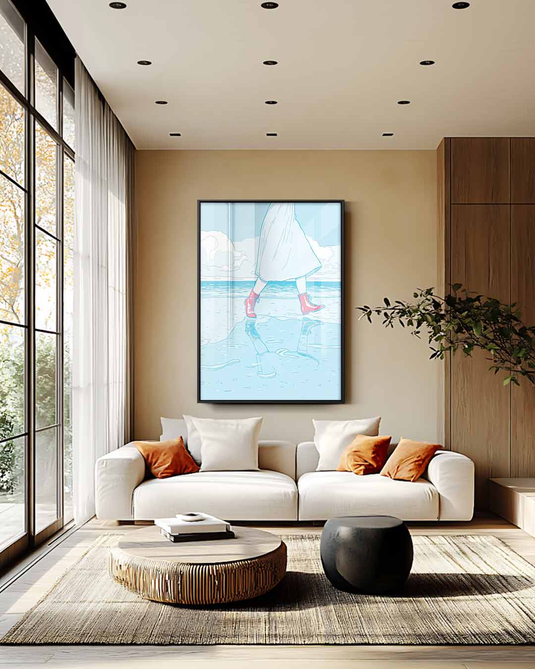Roodlaarsjes aan Zee Kunstwerk-canvas-dibond-plexiglas-wanddecoratie-WallArtistic