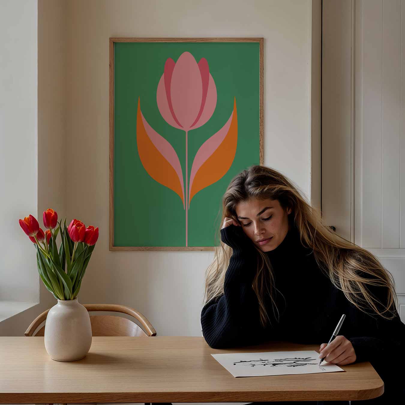 Stijlvolle Tulpenprint Poster-WallArtistic