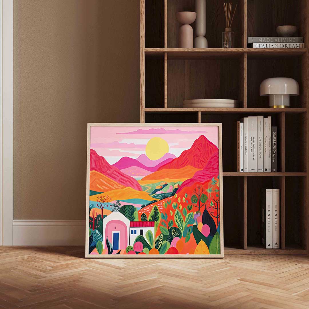Landschap met bergen Poster