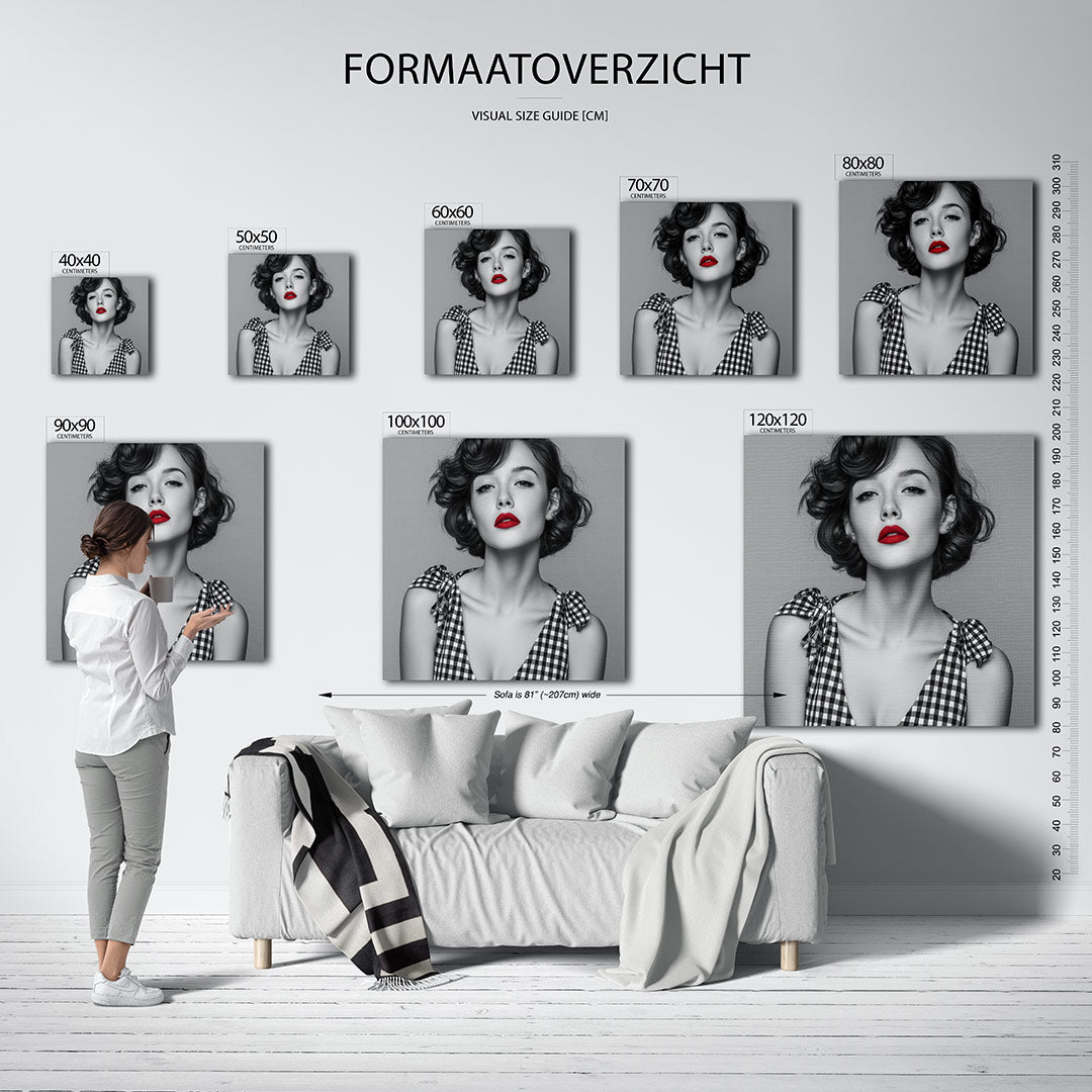 Monochrome portret Kunstwerk