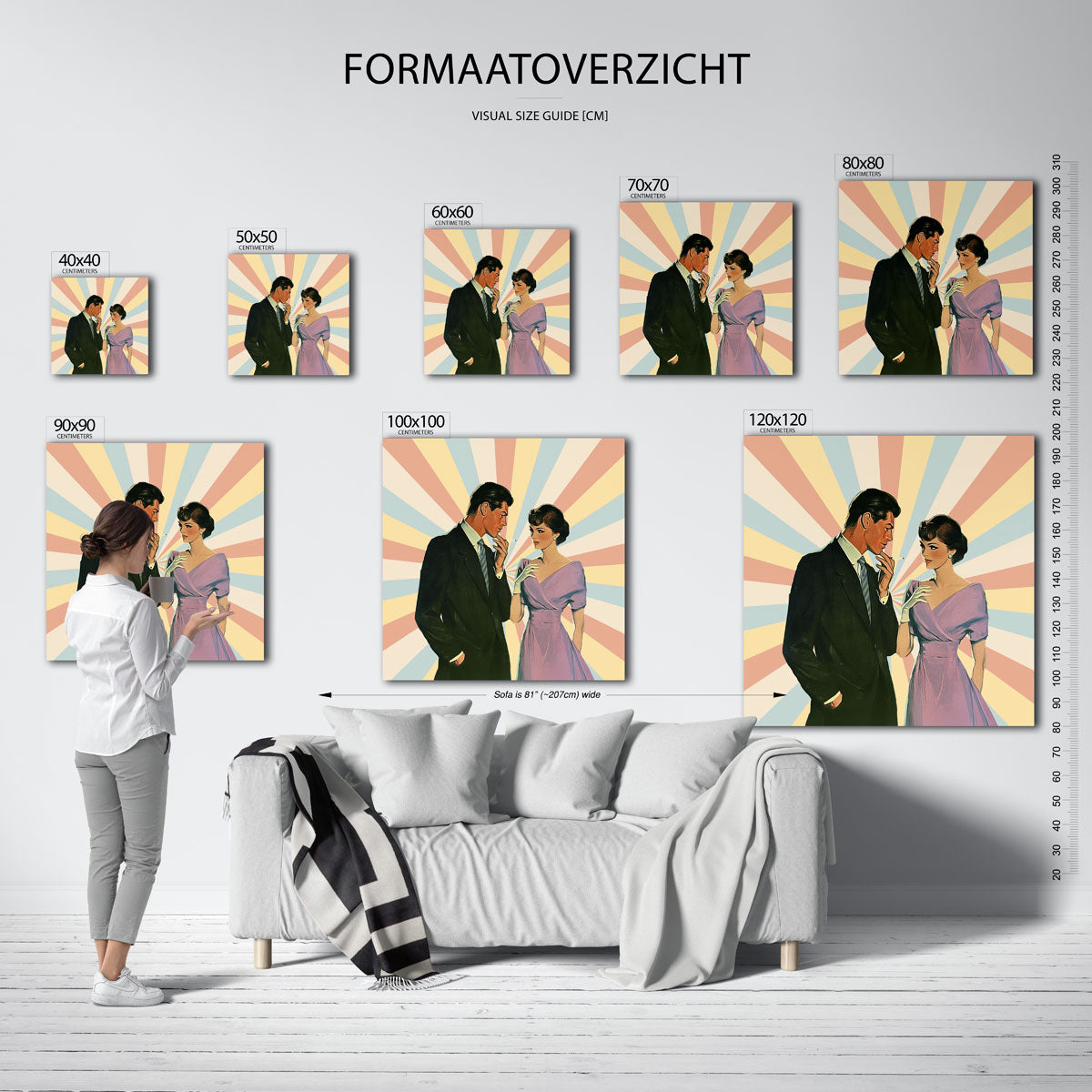 Stijlvol paar in retro Poster