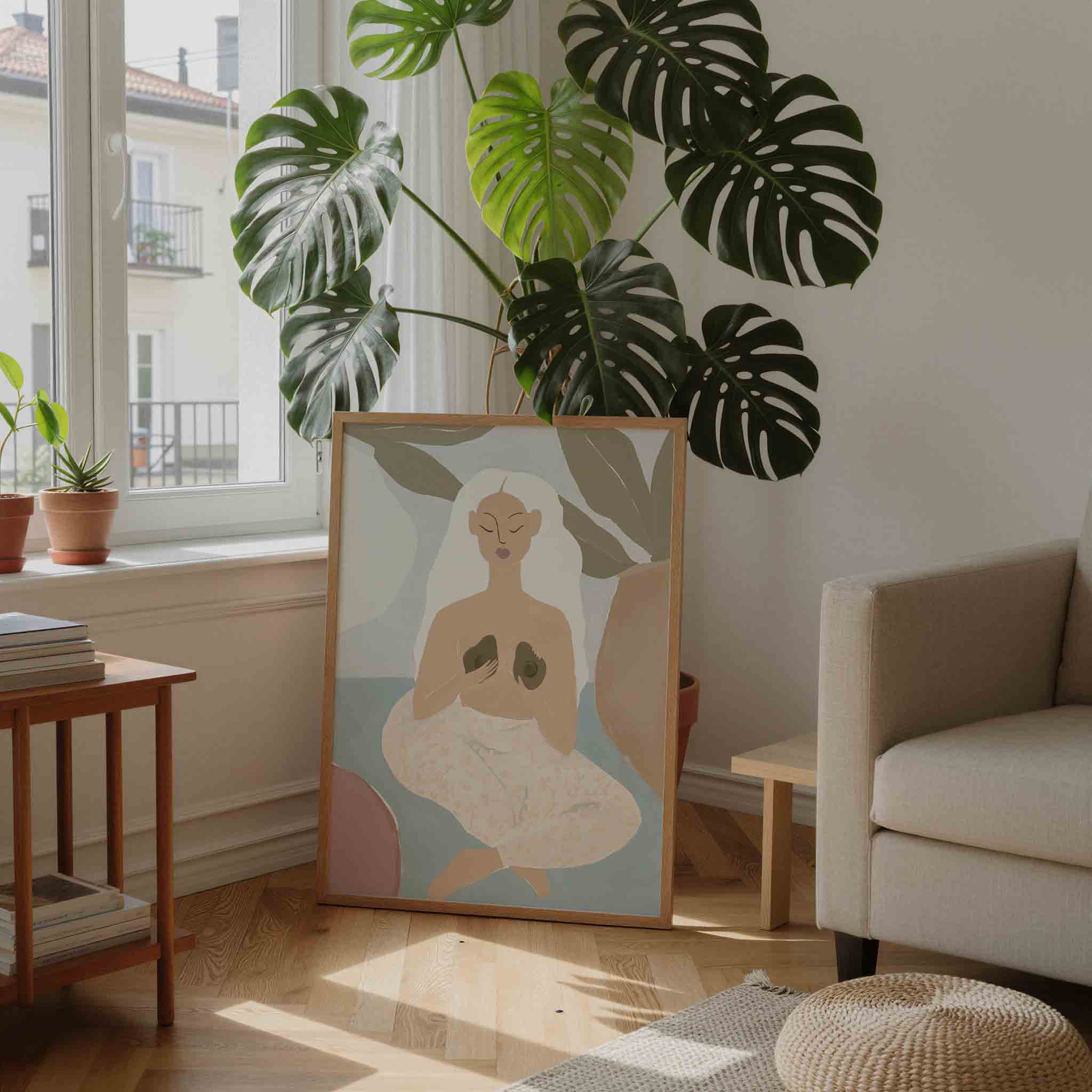 Vrouw met avocado's Poster