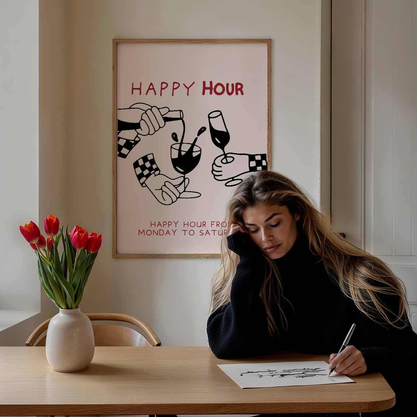 Happy Hour Poster-WallArtistic