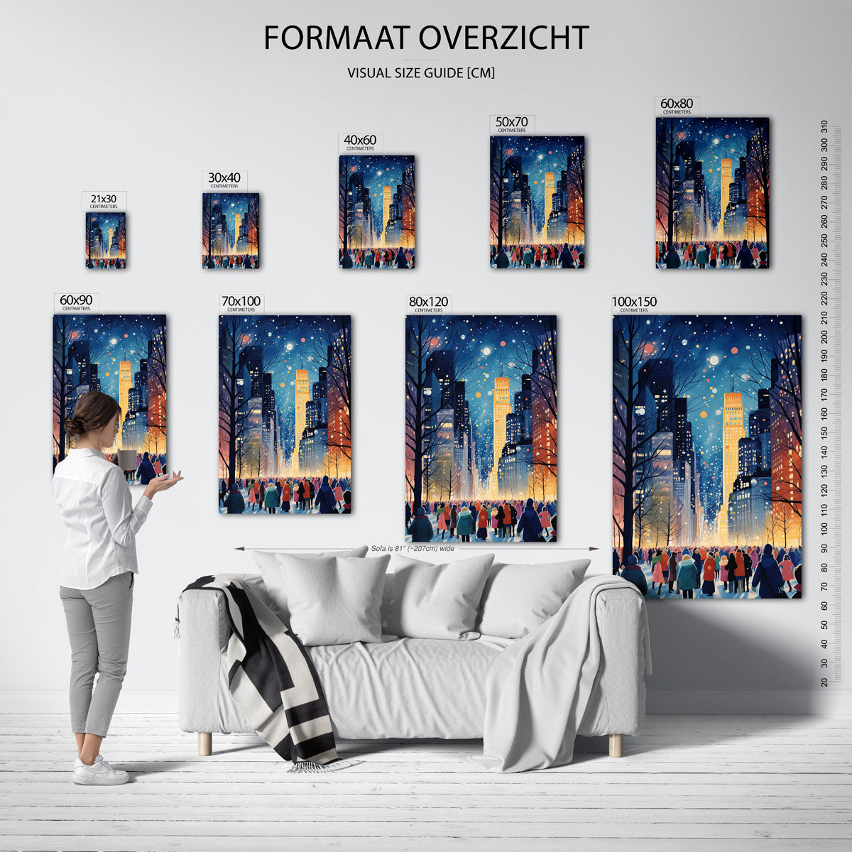 Avondwandeling in de stad Poster