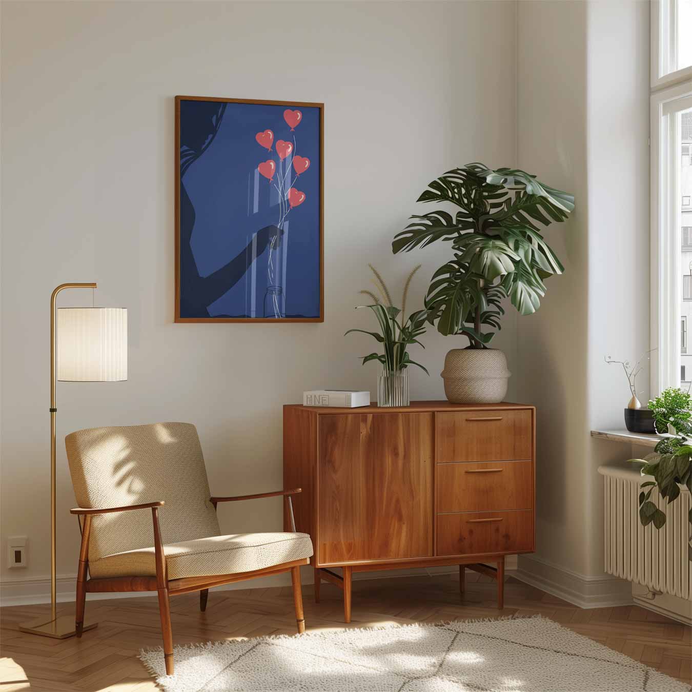 Dromerige Hartenballonnen Poster-WallArtistic