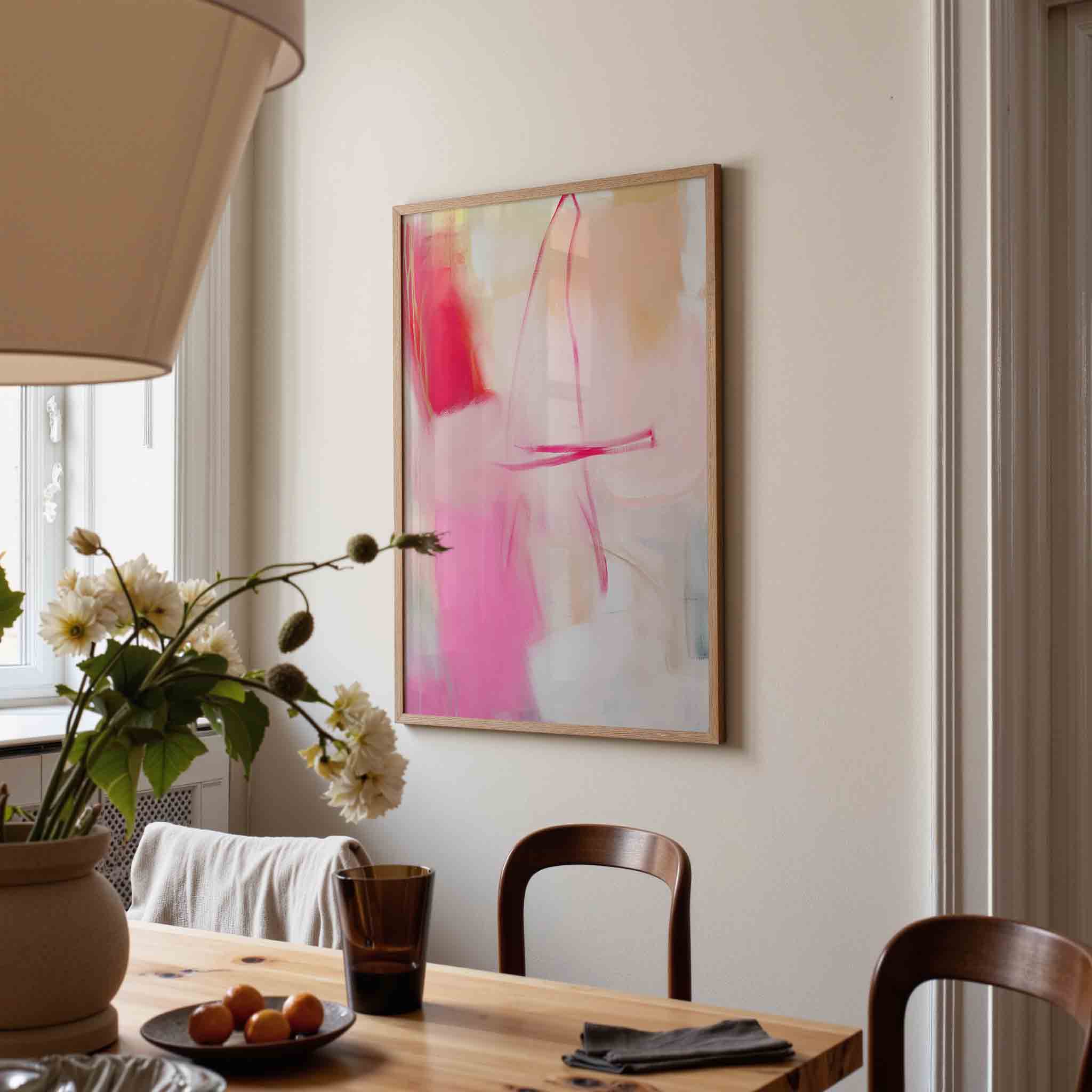 Abstracte roze vormen Poster
