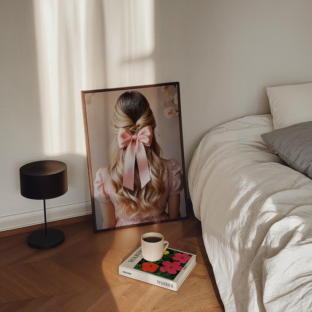 Elegante Roze Strik Poster-WallArtistic