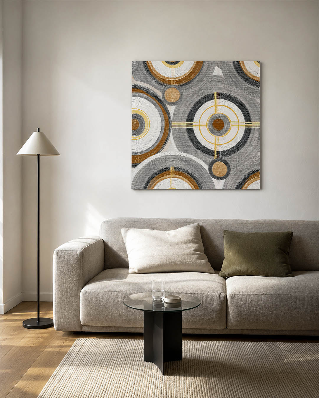 Cirkelpatroon met lijnen Kunstwerk