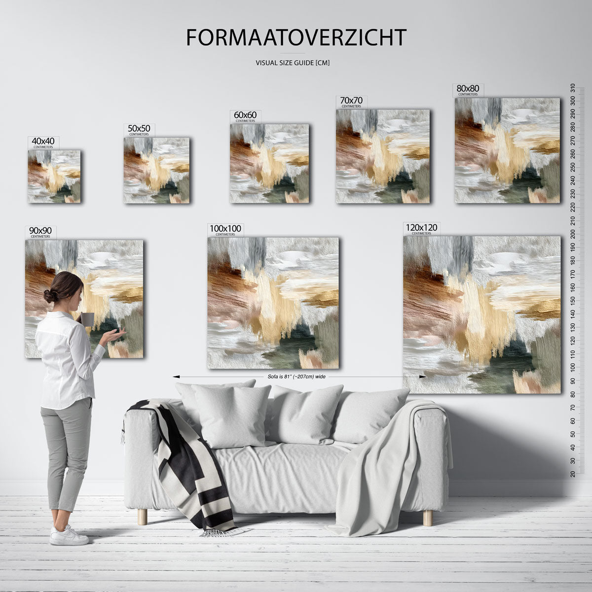 Abstracte penseelstreken Poster