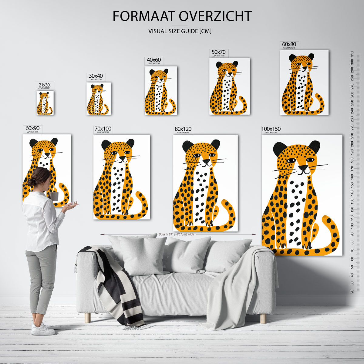 Luipaard illustratie Poster