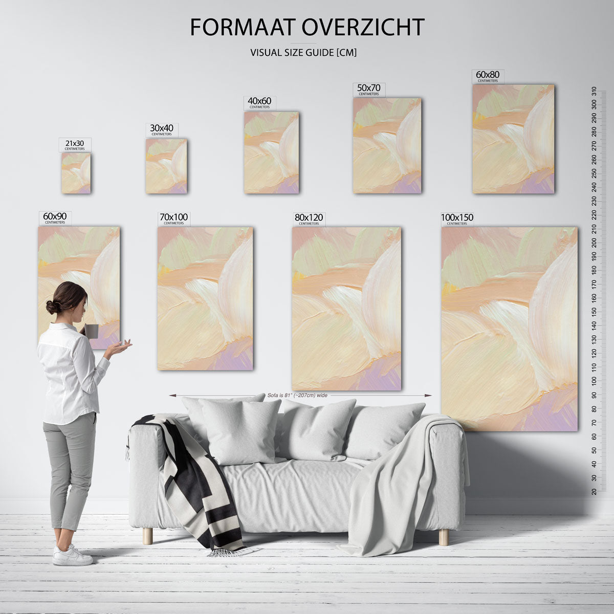 Pastel penseelstreken Poster