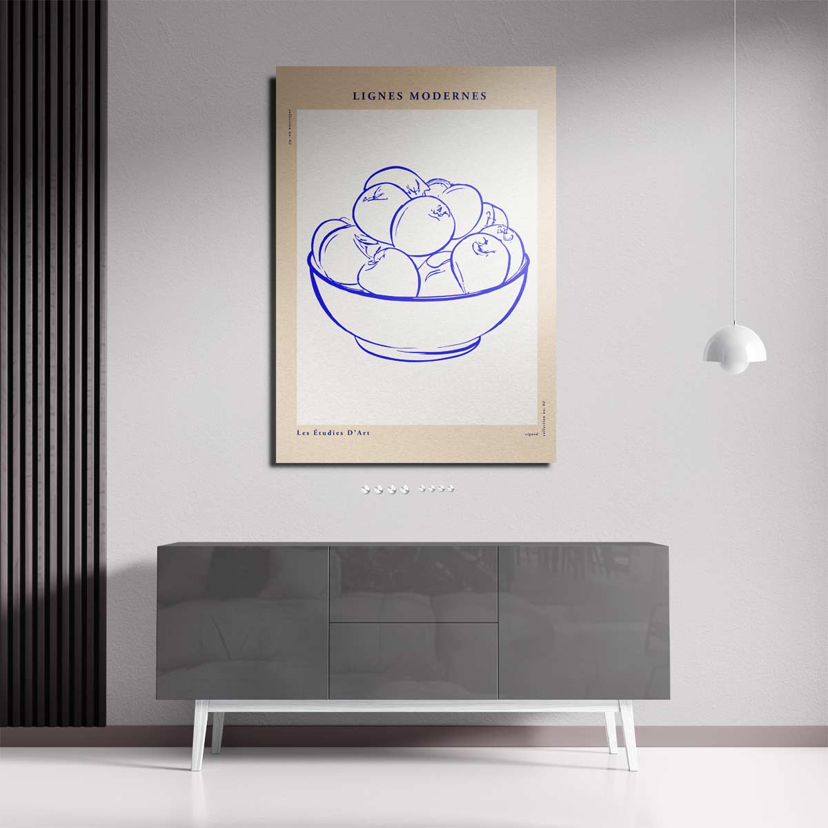 Moderne Lijnen: Stilleven met Appels Kunstwerk-canvas-dibond-plexiglas-wanddecoratie-WallArtistic