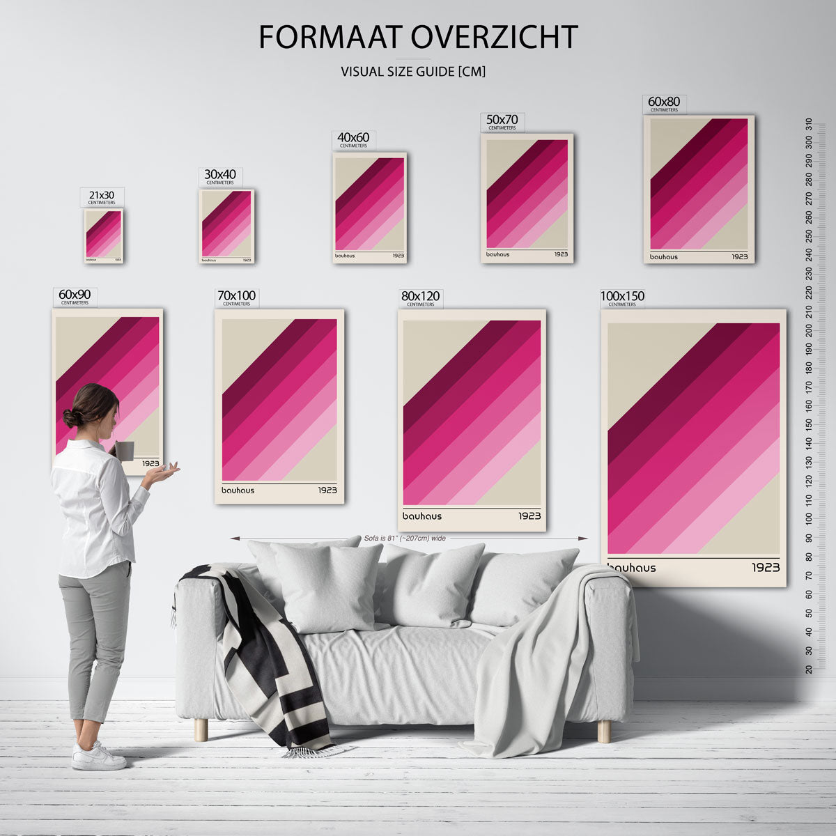 Diagonale kleurvlakken Poster