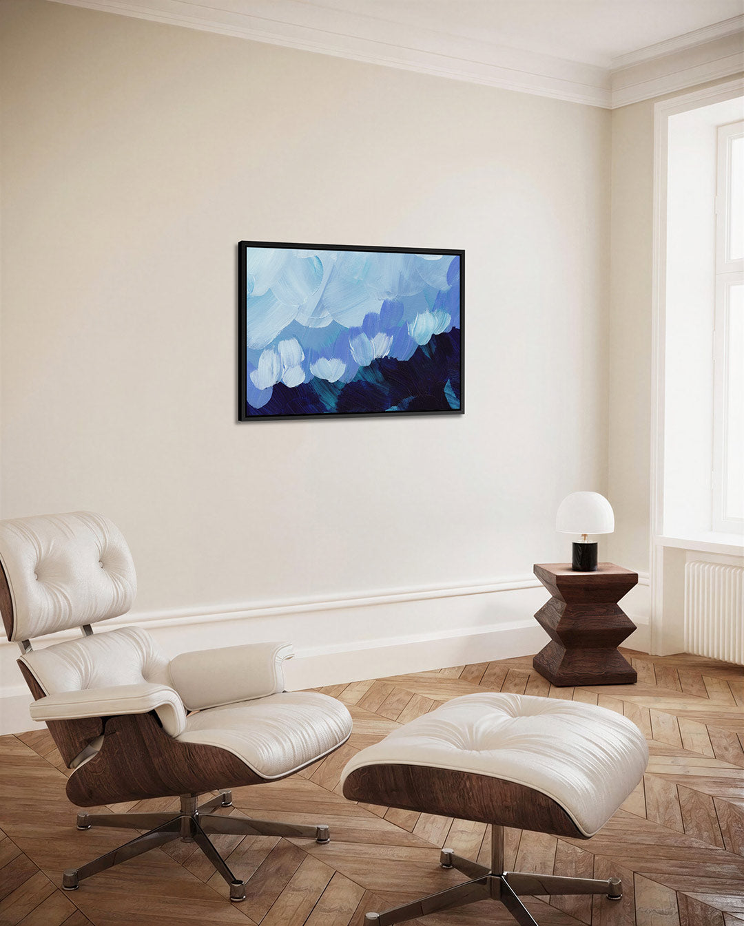 Dynamische blauwtinten Kunstwerk