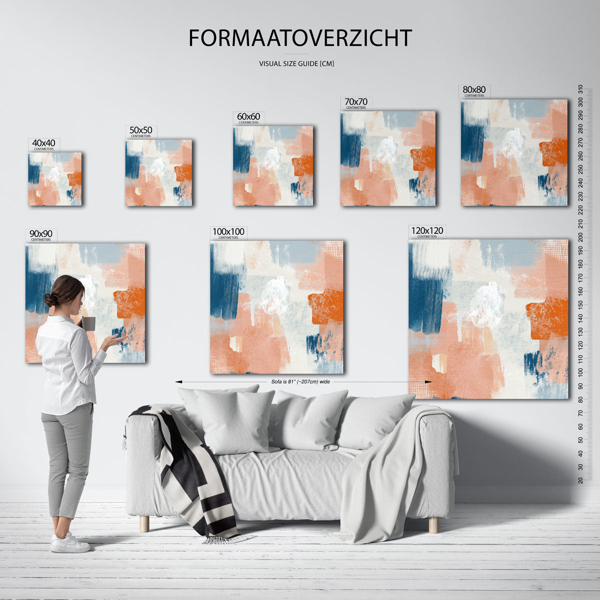 Abstracte penseelstreken Poster