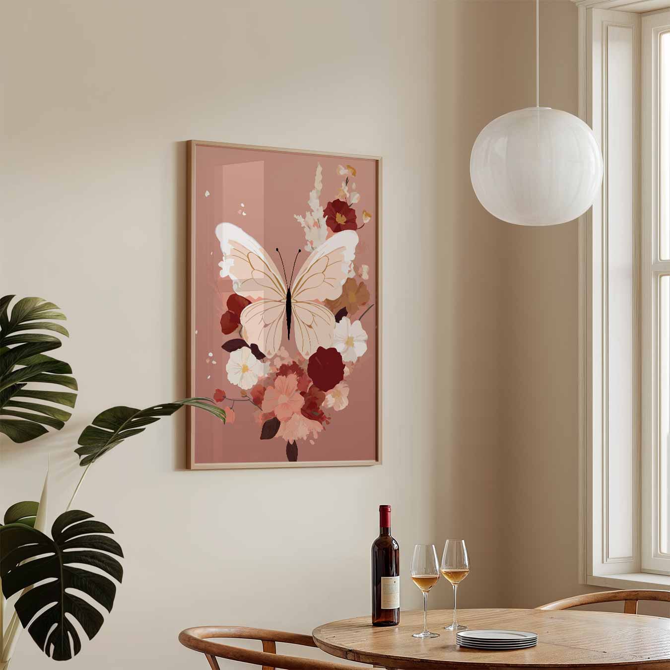 Dromerige Vlinderbloemenposter-WallArtistic