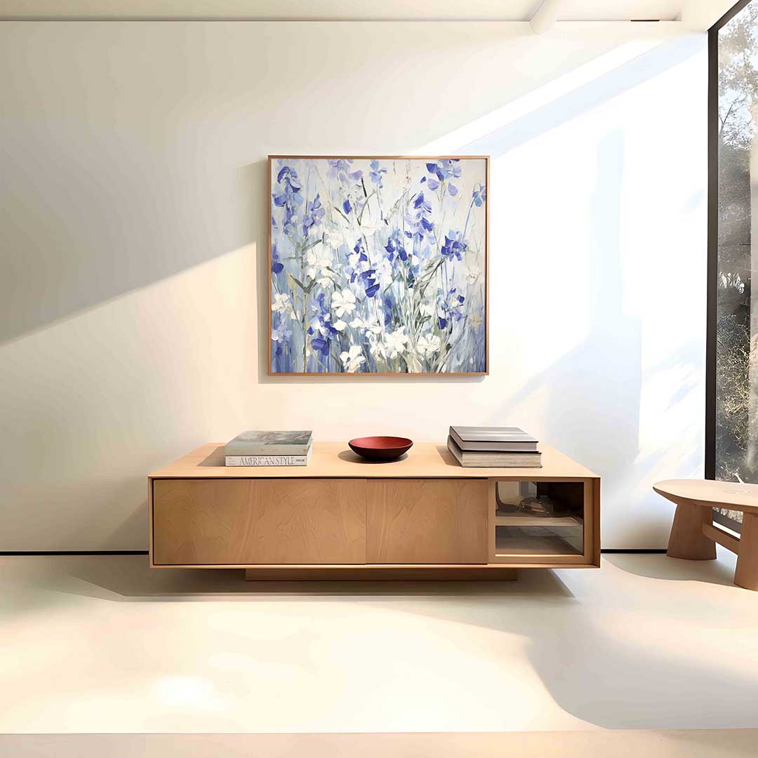 Blauwe bloemen Poster