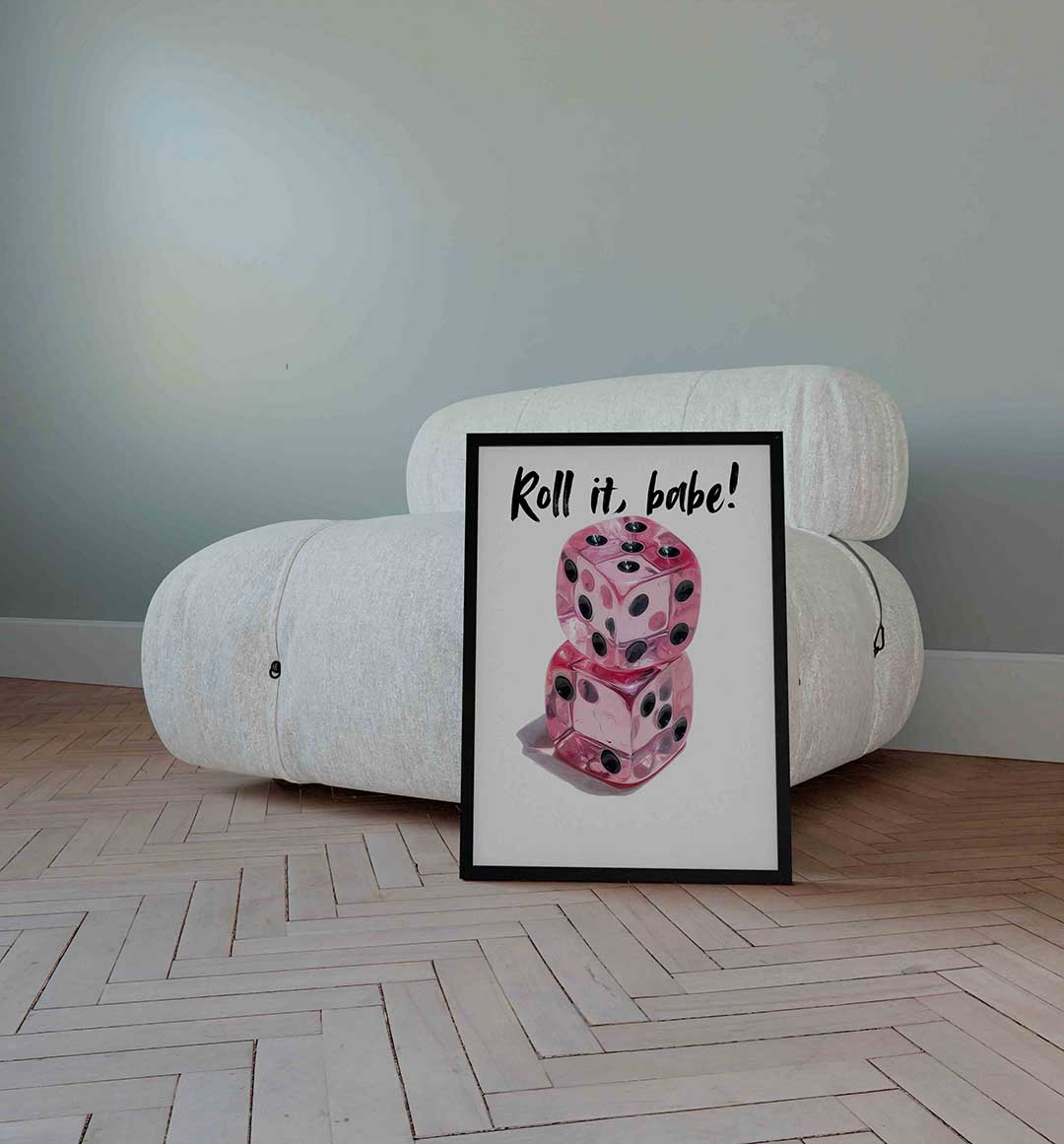 Roze dobbelstenen Poster