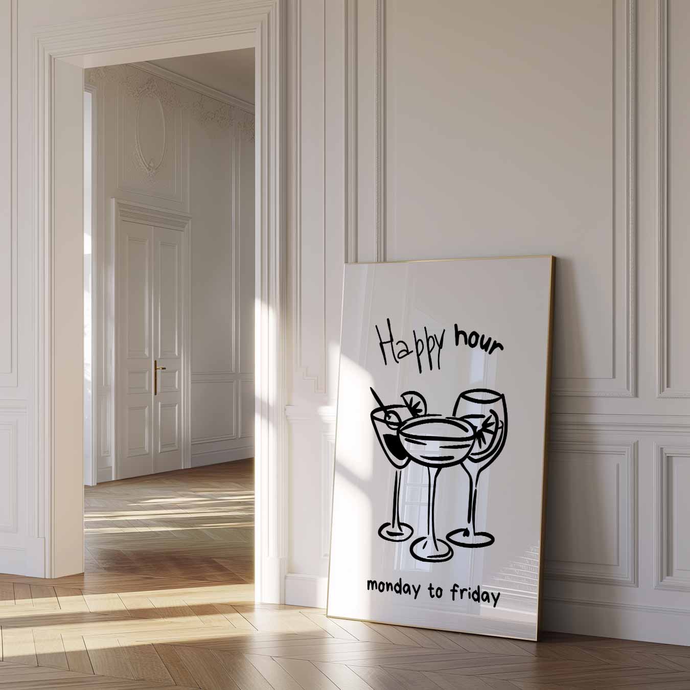 Happy Hour Cocktails Poster-WallArtistic